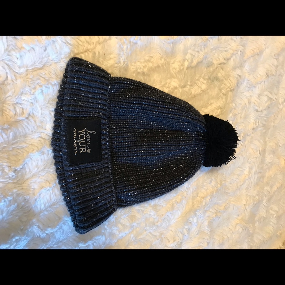 Love your melon black  sparkle beanie